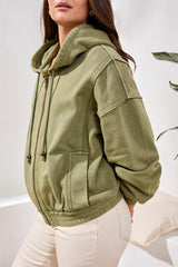 Washed Drop Sleeve Hoodie