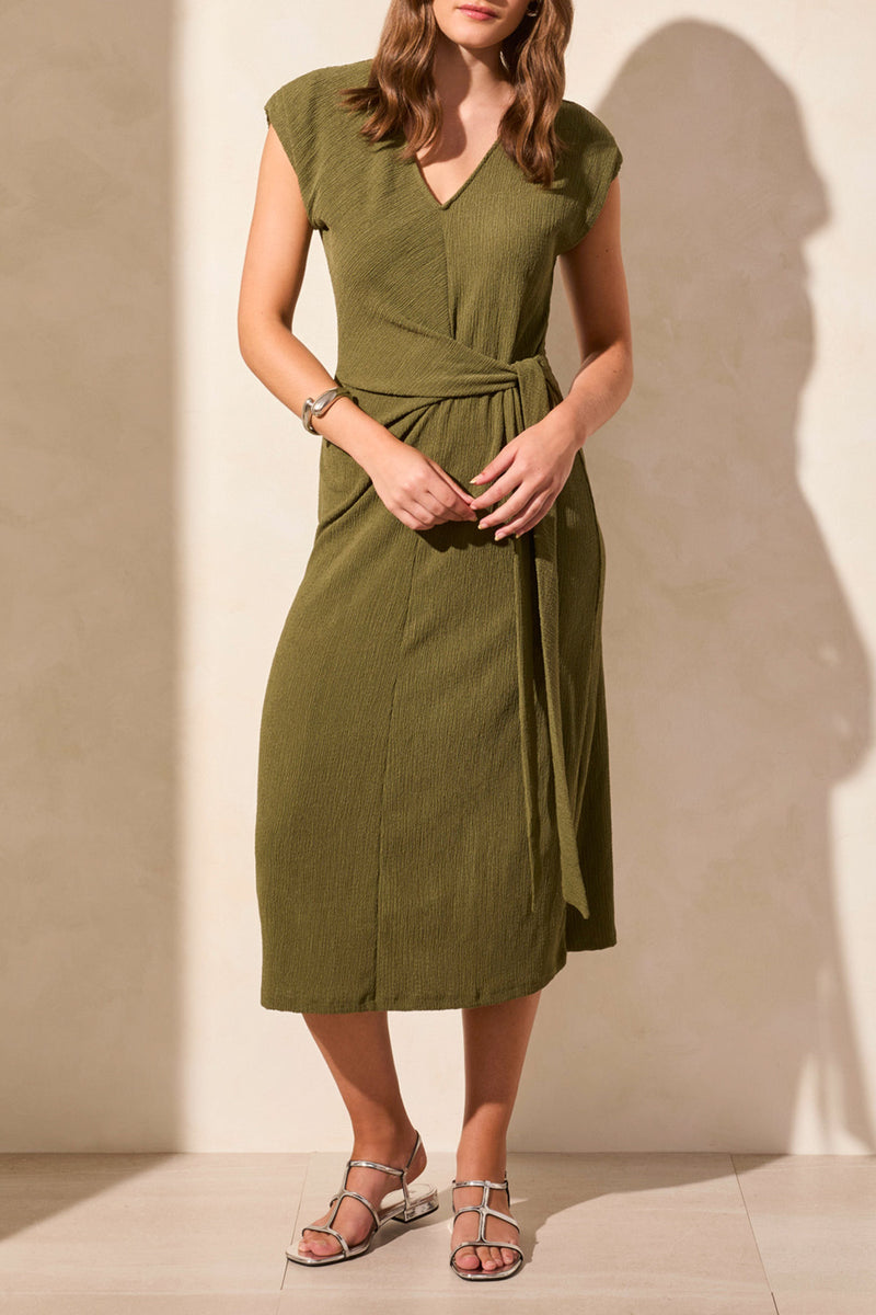 tie front dress short sleeve Confte