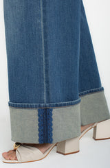 Morgan Cuffed Crop Wide Leg W/trim