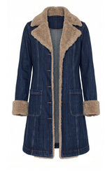 Sherpa Trimmed Notch Collar Jacket