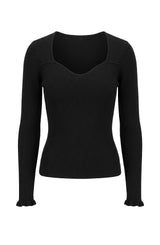 Long Sleeve Sweetheart Neck Sweater