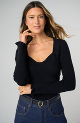 Long Sleeve Sweetheart Neck Sweater