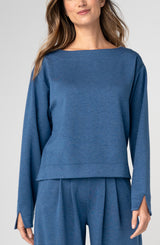 Long Sleeve Boat Neck Top