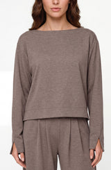 Long Sleeve Boat Neck Top