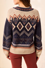 FAIR ISLE EYELASH KNIT SWEATER