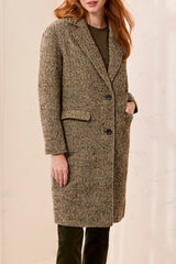 TAILORED HERRINGBONE CAR COAT WITH REMOVABLE FOOLER HOODIE