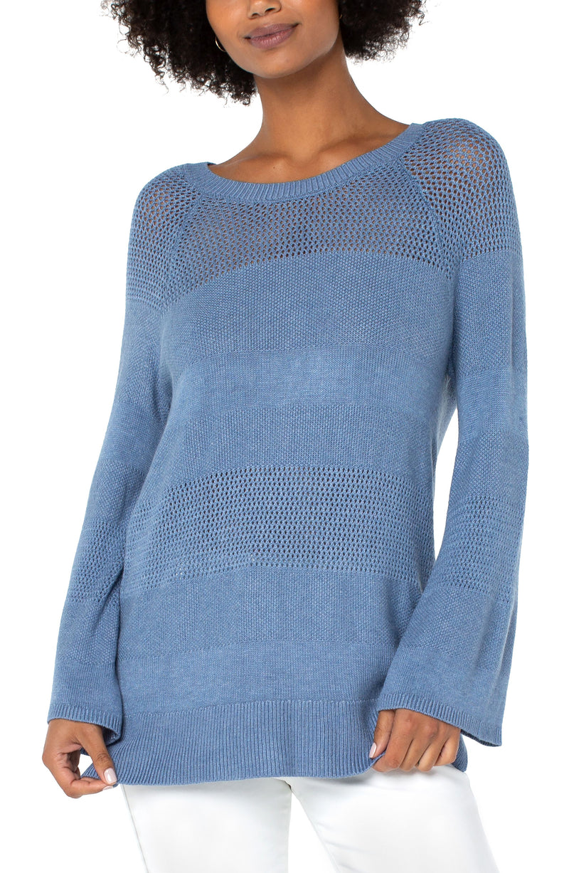 Texture Blocked Raglan Sweater