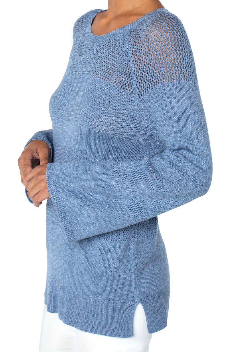 Texture Blocked Raglan Sweater