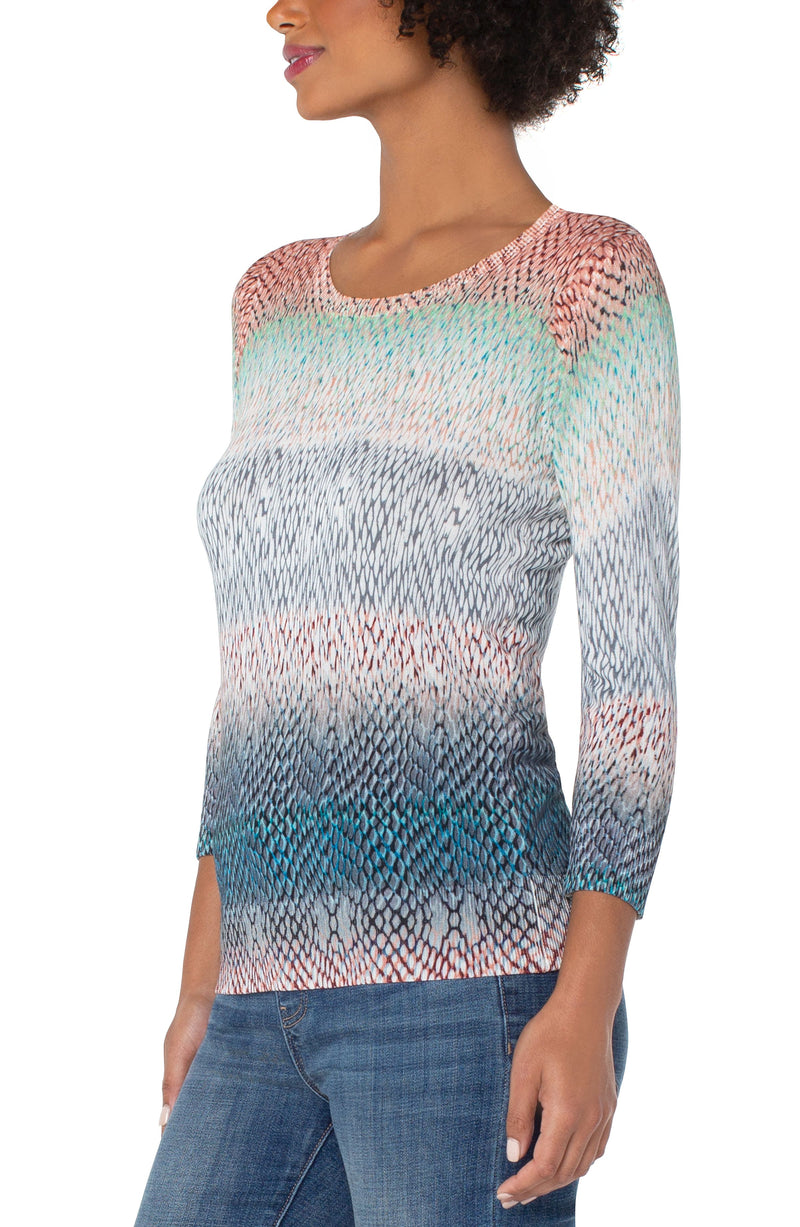 Ombre Python Print Sweater
