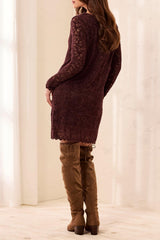WEAR TWO WAYS LONG SLEEVE VELVET LACE DRESS