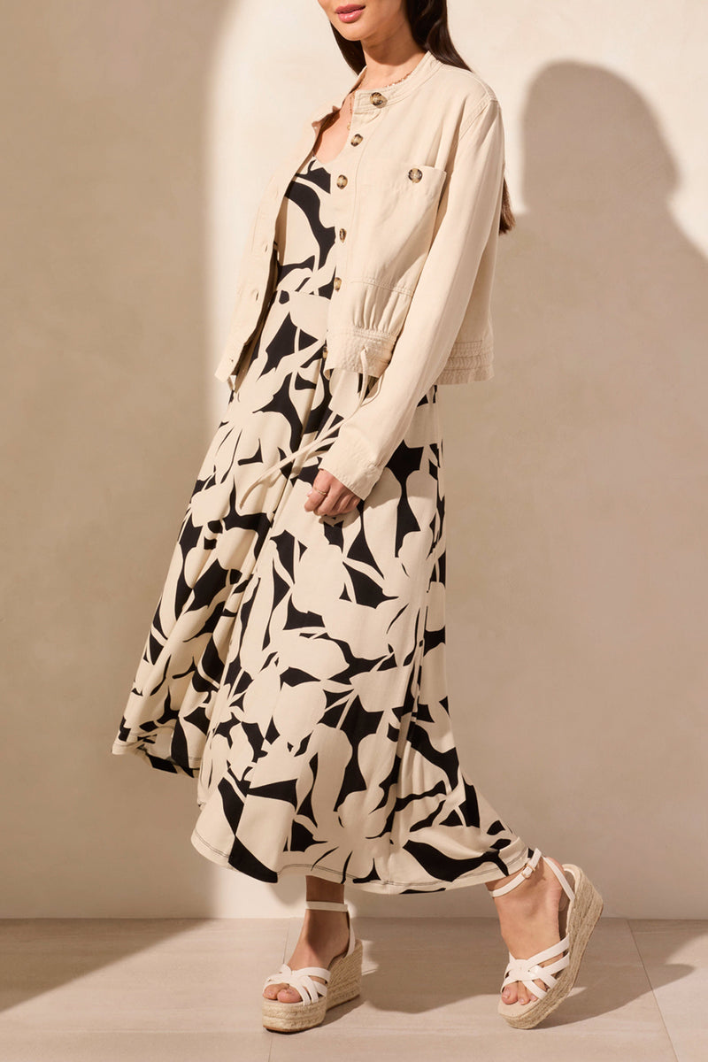 Button-Front Coat With Drawcord Hem