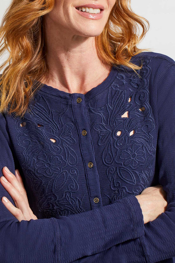 Embroidered Button Up Top