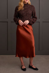 Pull-On Midi Skirt with Elastic Waist