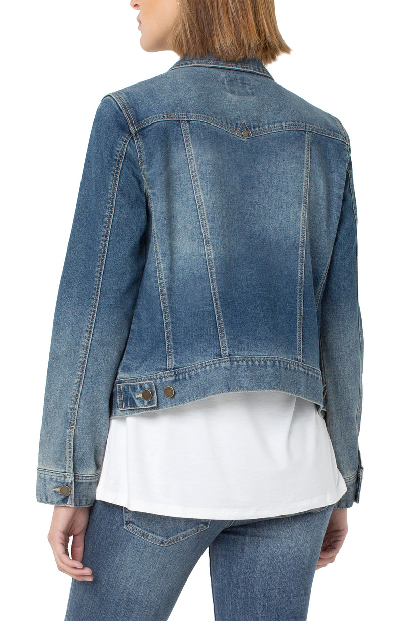 Classic Jean Jacket with Angled Seaming