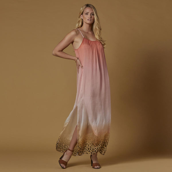 Pink Bebe Italian Silk Maxi Dress