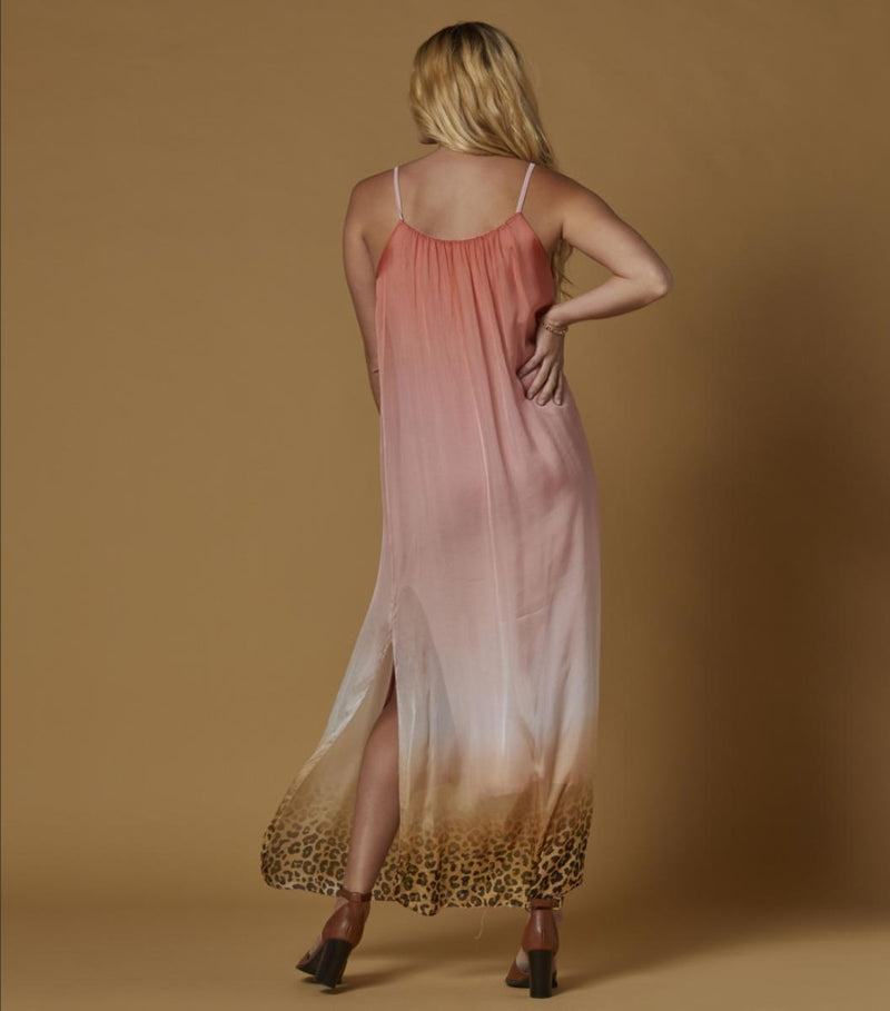 Pink Bebe Italian Silk Maxi Dress