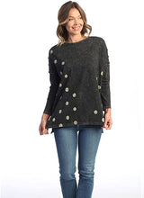 Mineral Washed 100% Cotton Slub Dolman Sleeve Top With Button Accents