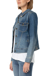 Classic Jean Jacket with Angled Seaming