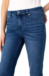 Crop Flare Patched Hem Jeans