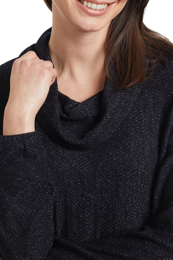Cowl Neck Top with Drawstring